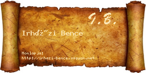 Irházi Bence névjegykártya