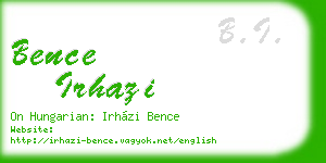 bence irhazi business card